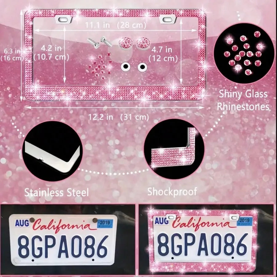 Femme Style Artificial Diamond Steering Wheel Cover Set