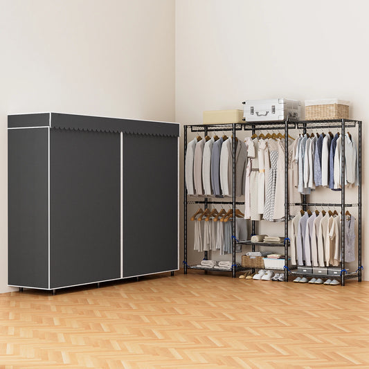 Freestanding Heavy Duty Clothes Rack Organizer For Wardrobe