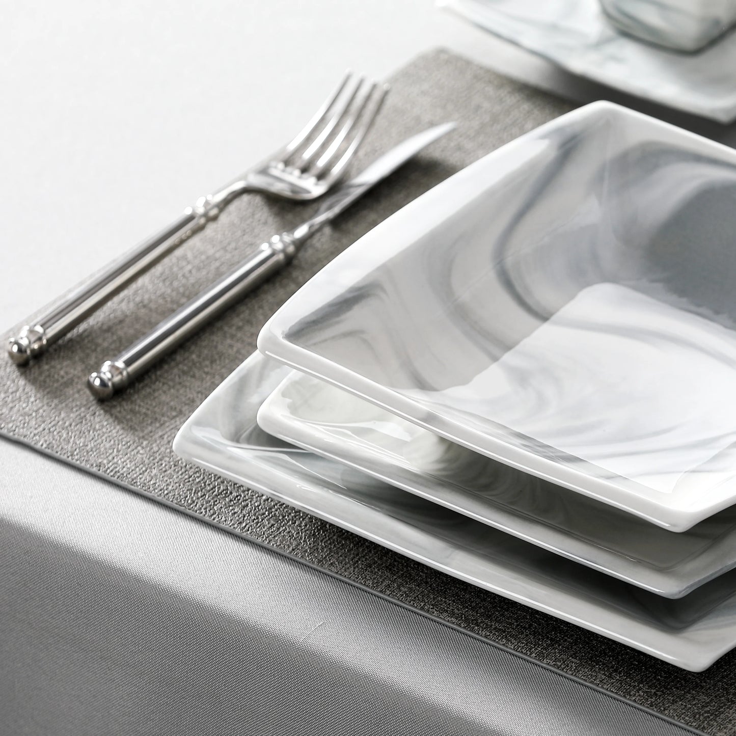MALACASA Porcelain Dinnerware Set Service For 12 Elegant Everyday