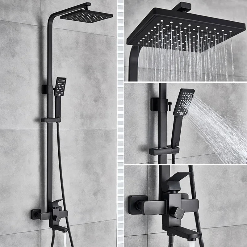 Shinesia Luxury Wall Mounted Shower Faucet Set With Swivel Spout