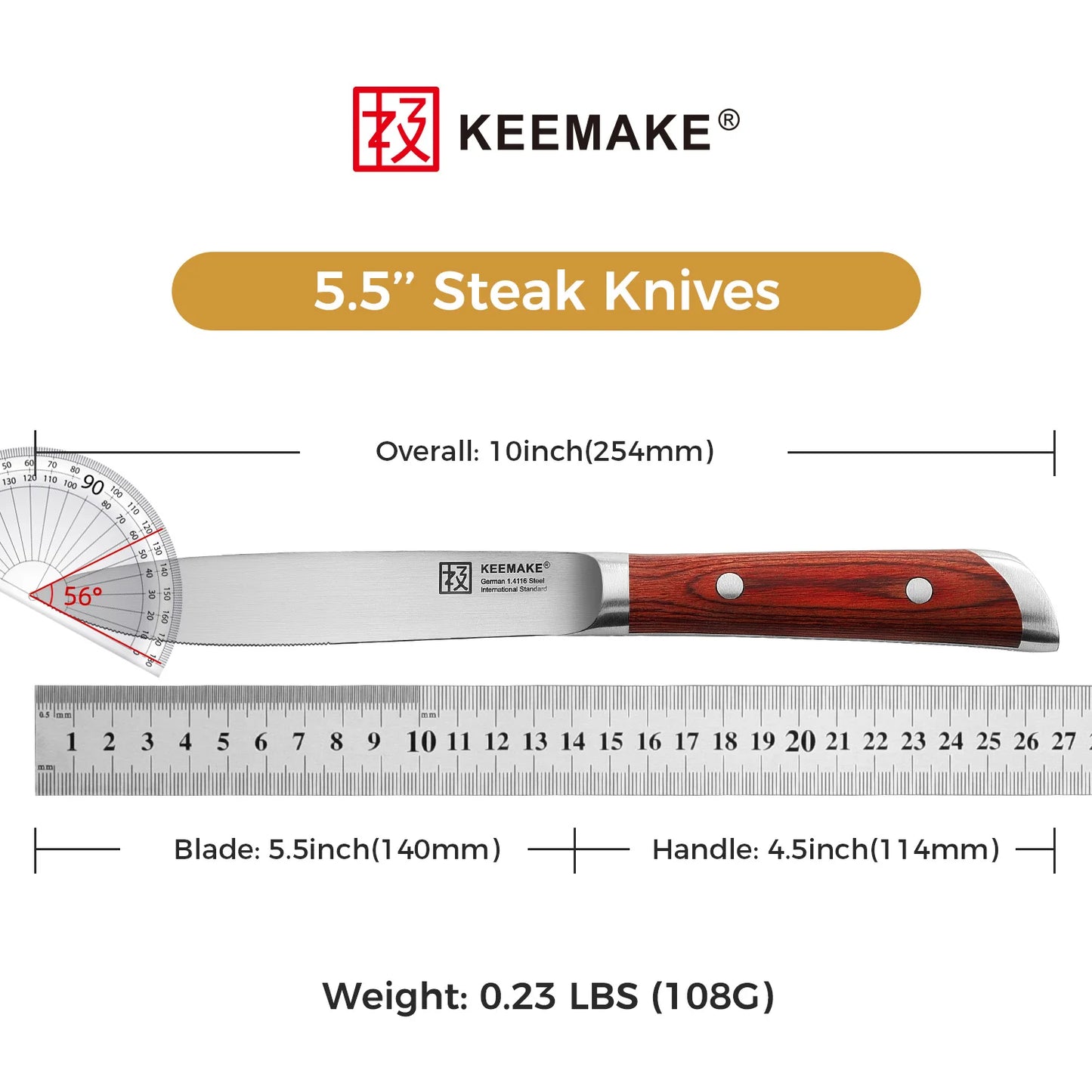 4 Piece Steak Knife Set Stainless Steel Ultra Sharp Tableware