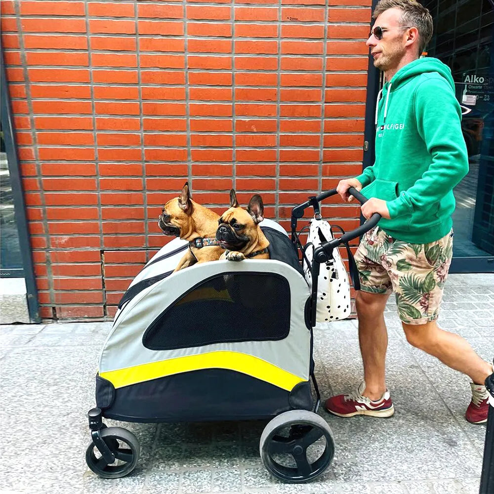 Premium All Breeds Dog Stroller Pram 4 Wheel Foldable Cart