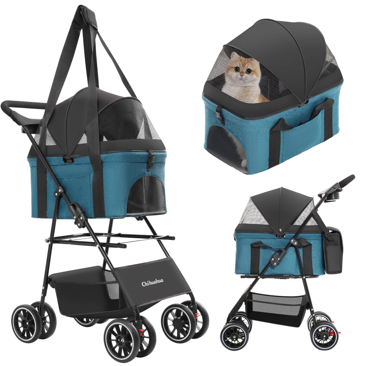 CHIHUAHUA 3 In 1 Ultra Lightweight Pet Stroller For Dogs