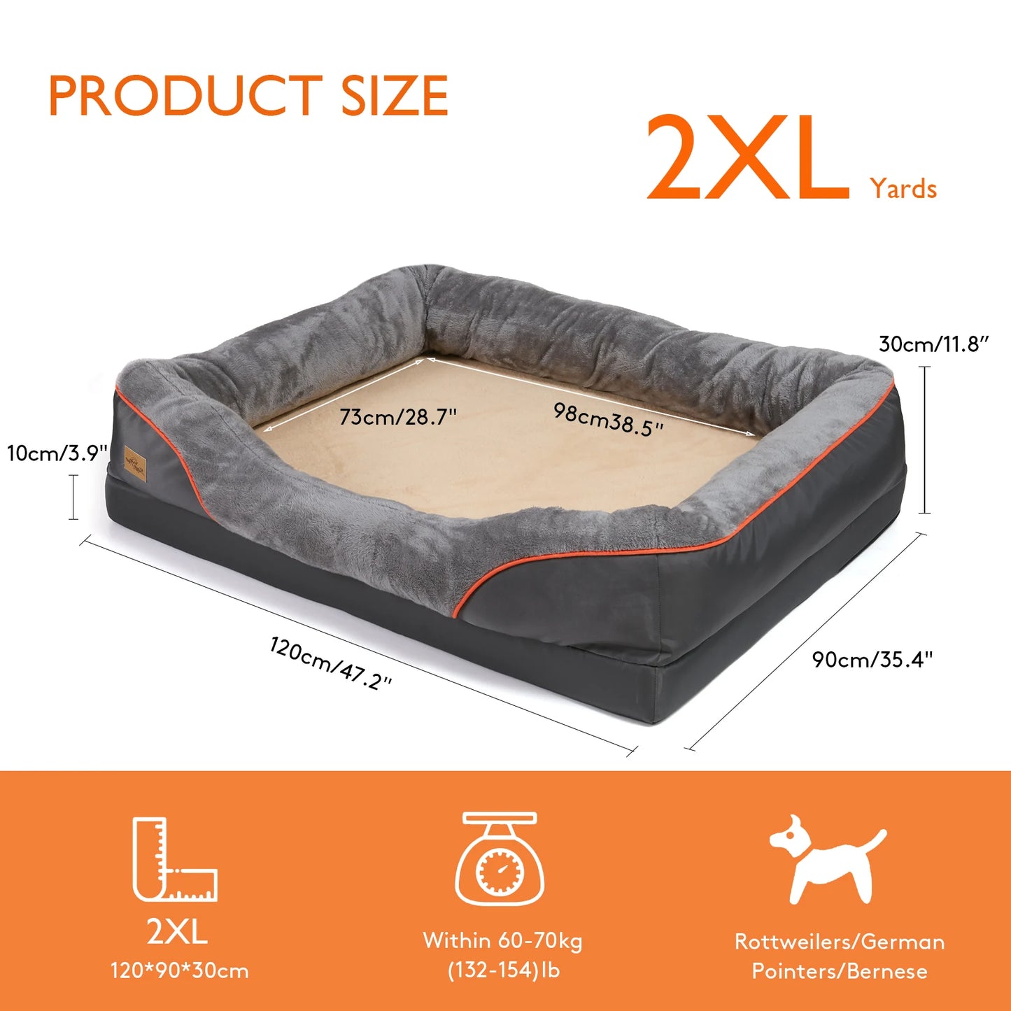BINGOPAW Dog Bed With Anti Allergy Removable Washable Cover