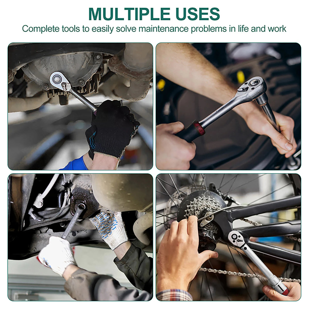 Automotive Socket Wrench Tool Kit with Portable Storage Case