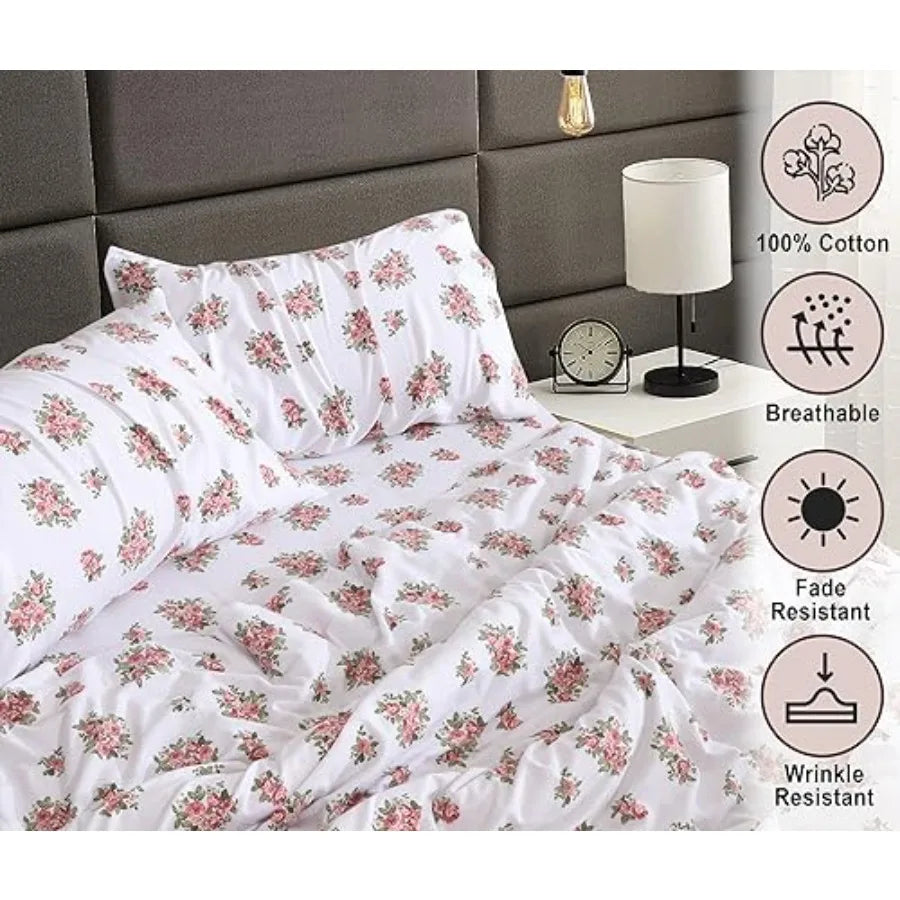 Flannel Sheets Double Brushed 100 Percent Cotton All Seasons