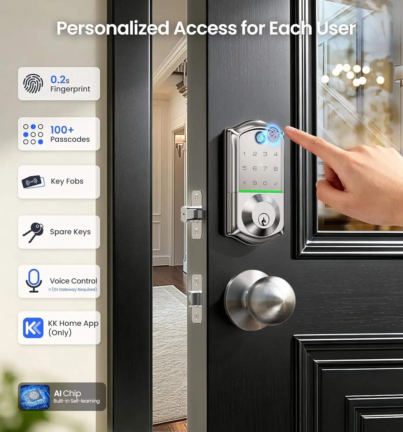 Smart Fingerprint Door Lock With App Control Auto Lock