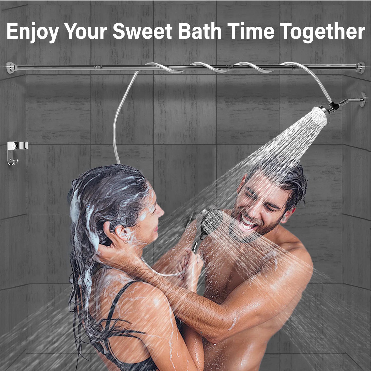 Tandem Shower Head for Couples With High Pressure Dual System