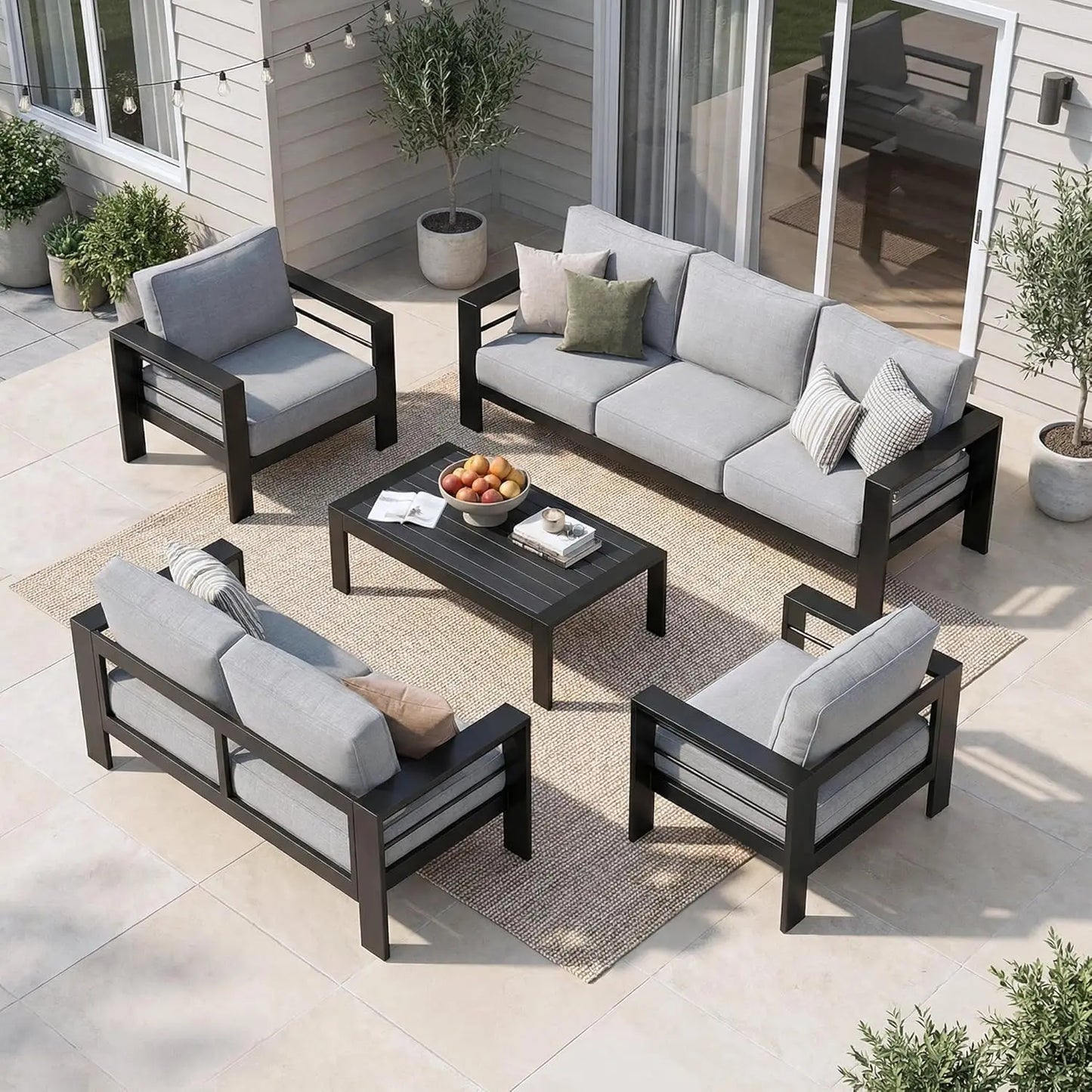 XIAOLANG Aluminum Patio Furniture Set for All Weather