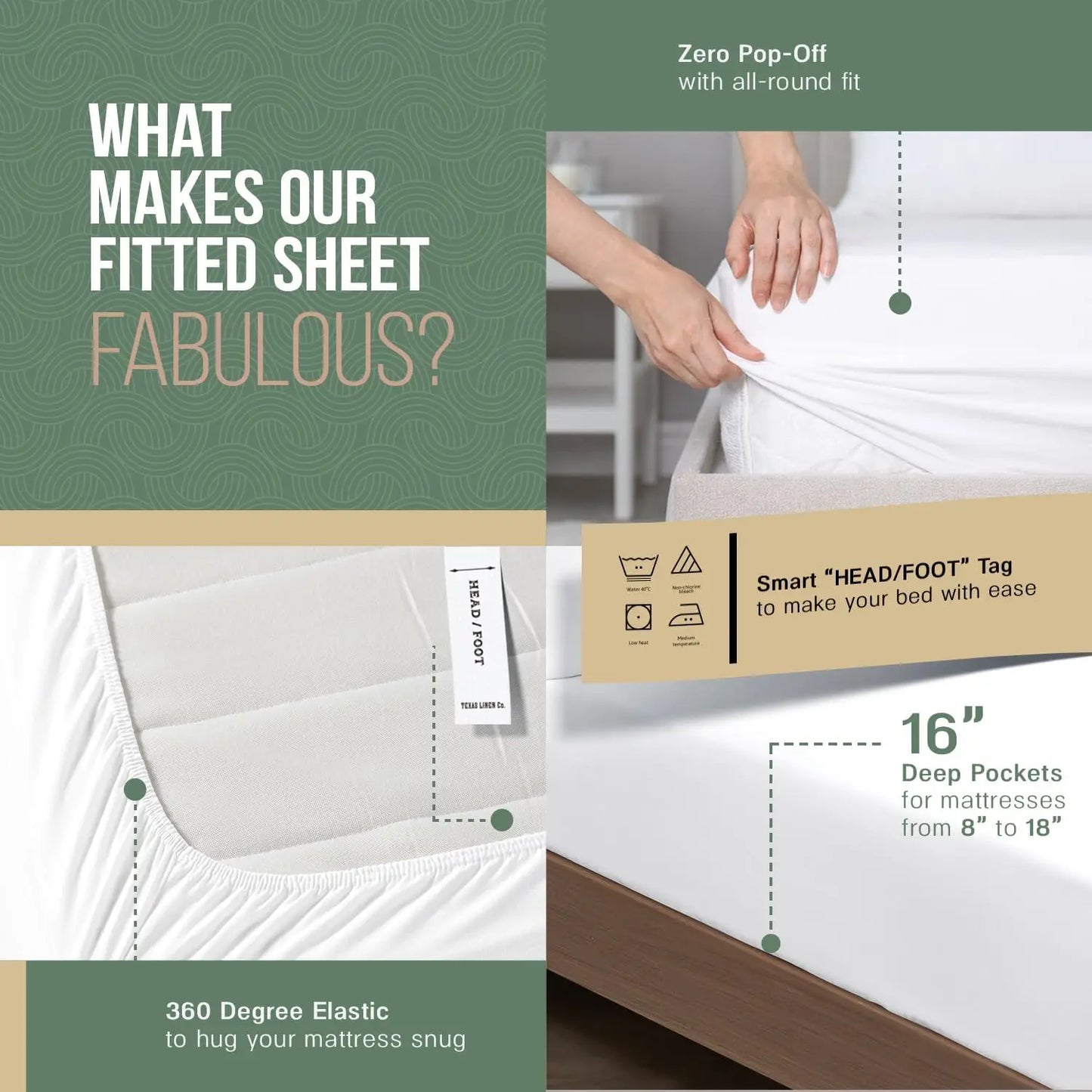 Organic Cotton Sheets 4-Piece Percale Set