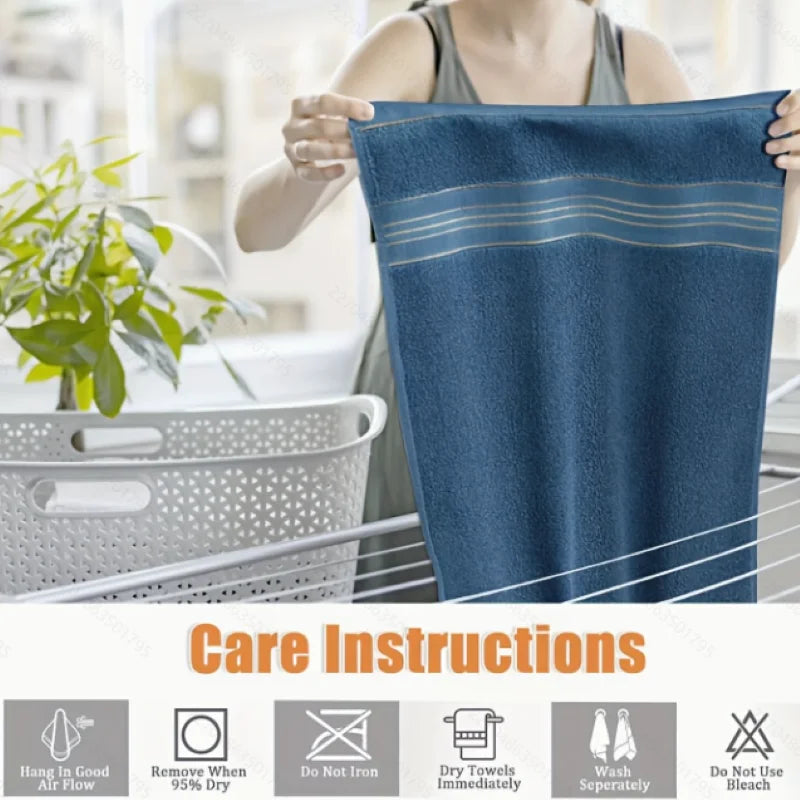 Premium Absorbent Cotton Towels With Elegant Gold Trim