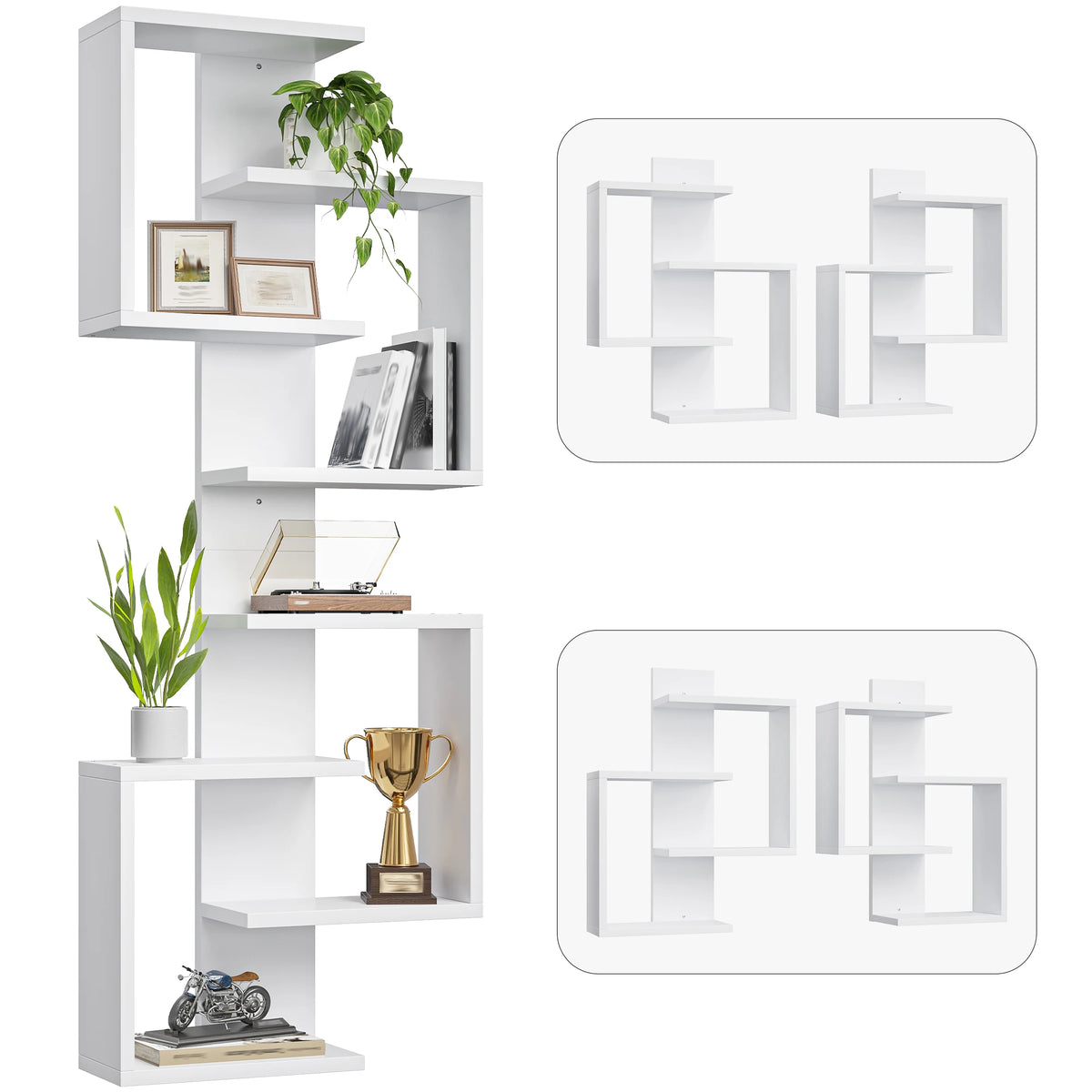 Modern Floating Wall Shelves With Hidden Brackets for Decorative Storage