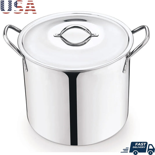 Stainless Steel Stock Pot With Stay Cool Handles Durable