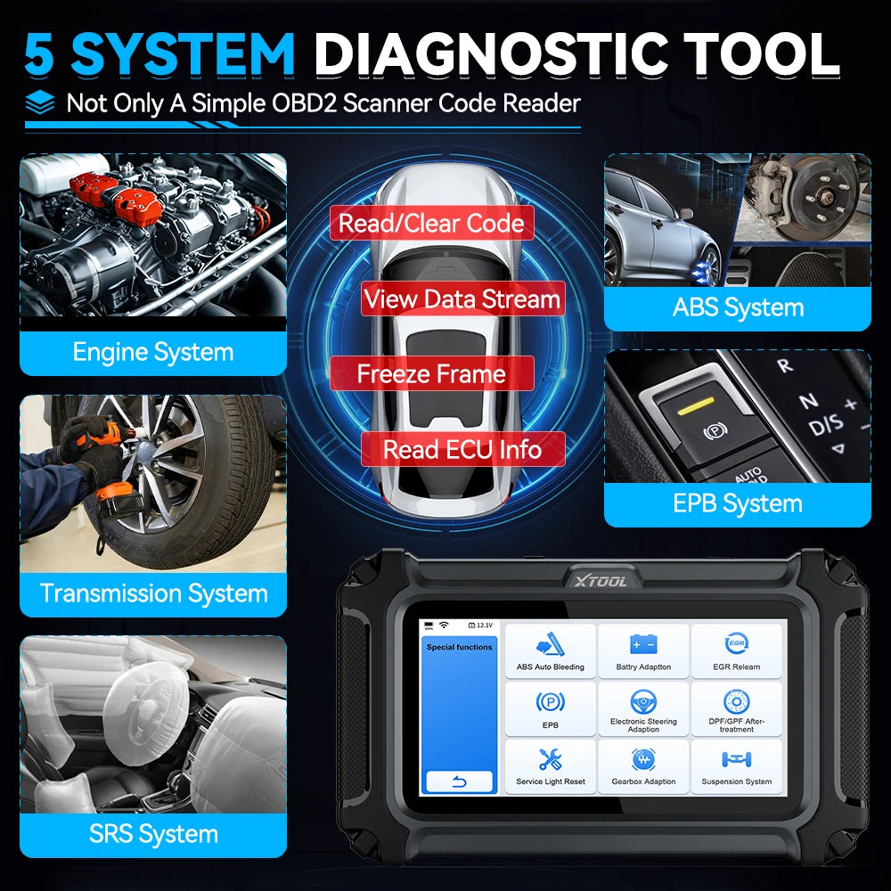XTOOL D5S Car Diagnostic Tool 5 System OBD2 Scanner