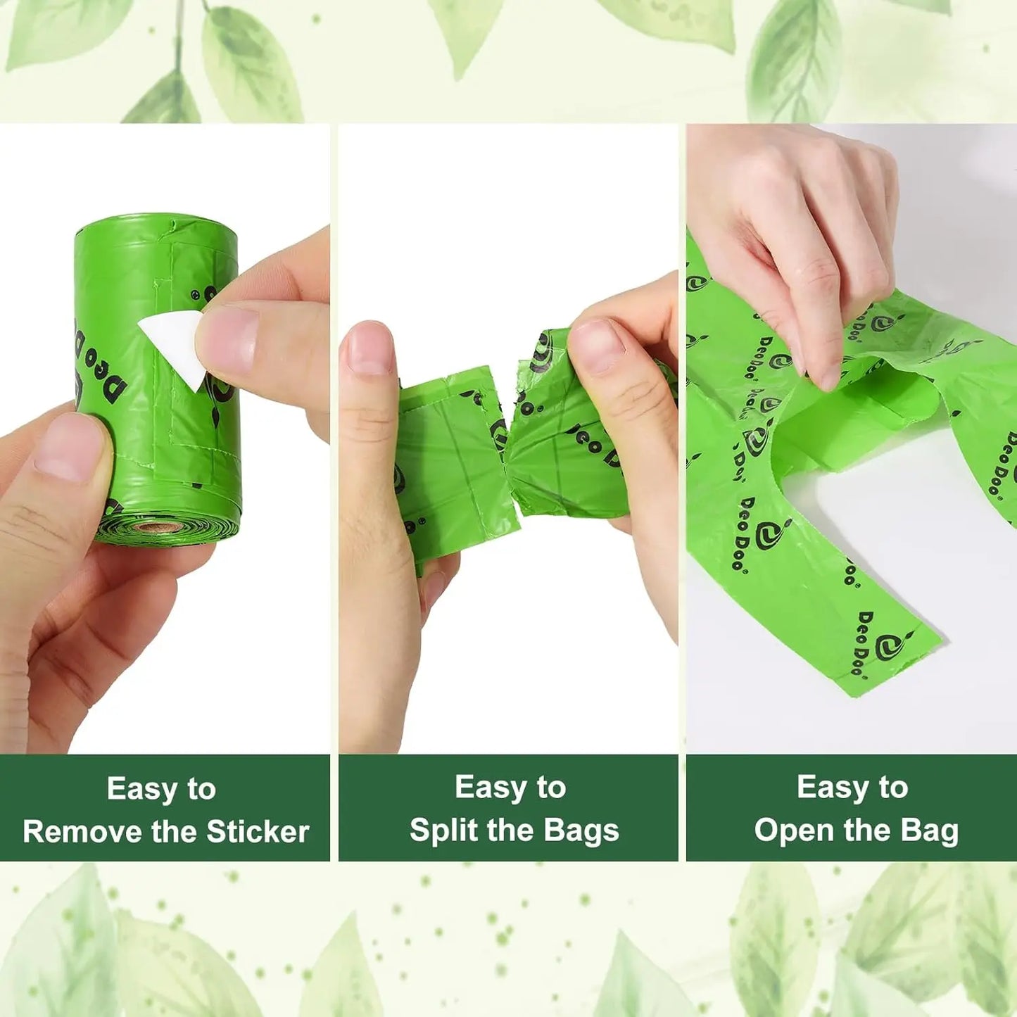 Extra Thick Leak-Proof Dog Poop Bags With Handles