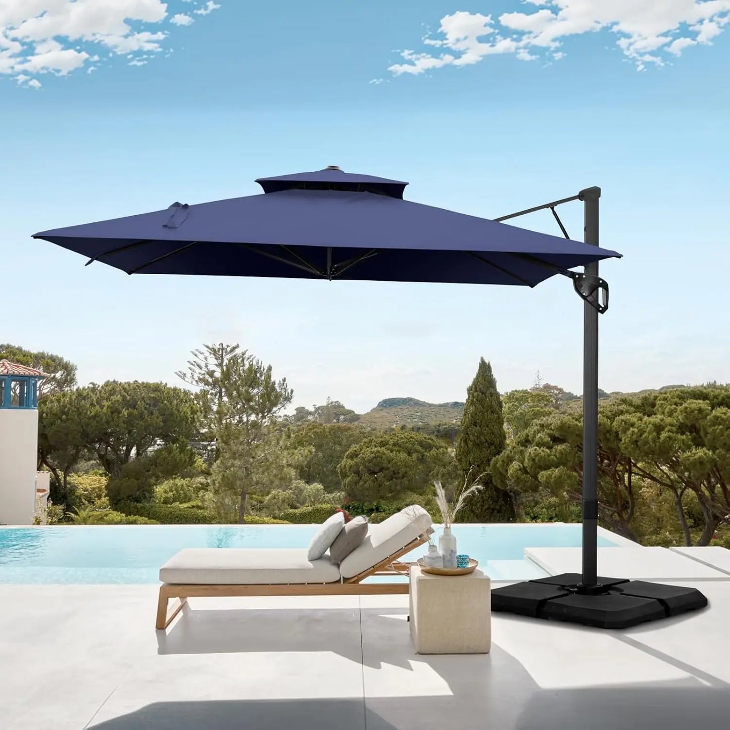Cantilever Patio Umbrella with 360 Degree Rotation