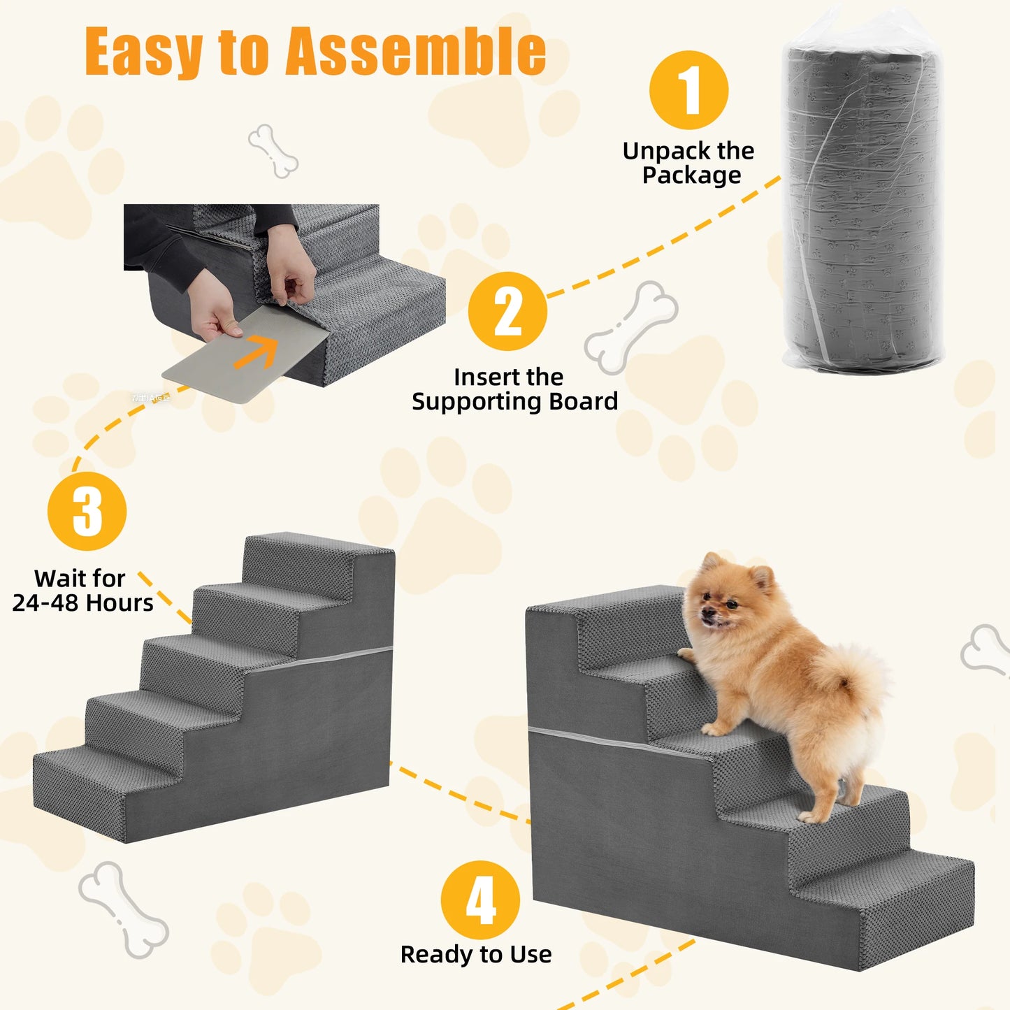 Slip Resistant Foam Dog Stairs And Ramp For Indoor Animals