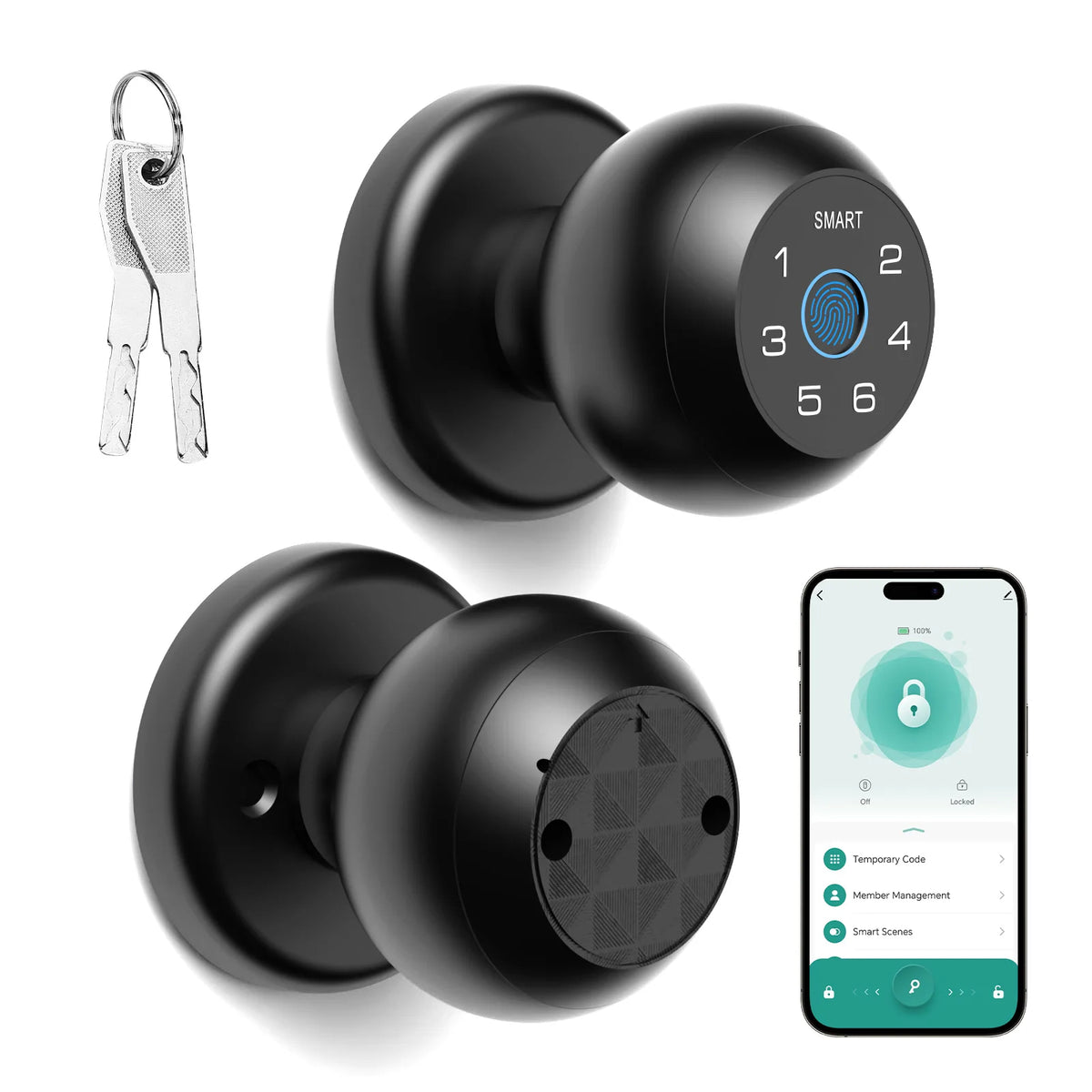 Viladepot Smart Fingerprint Door Lock With Bluetooth App And Keypad