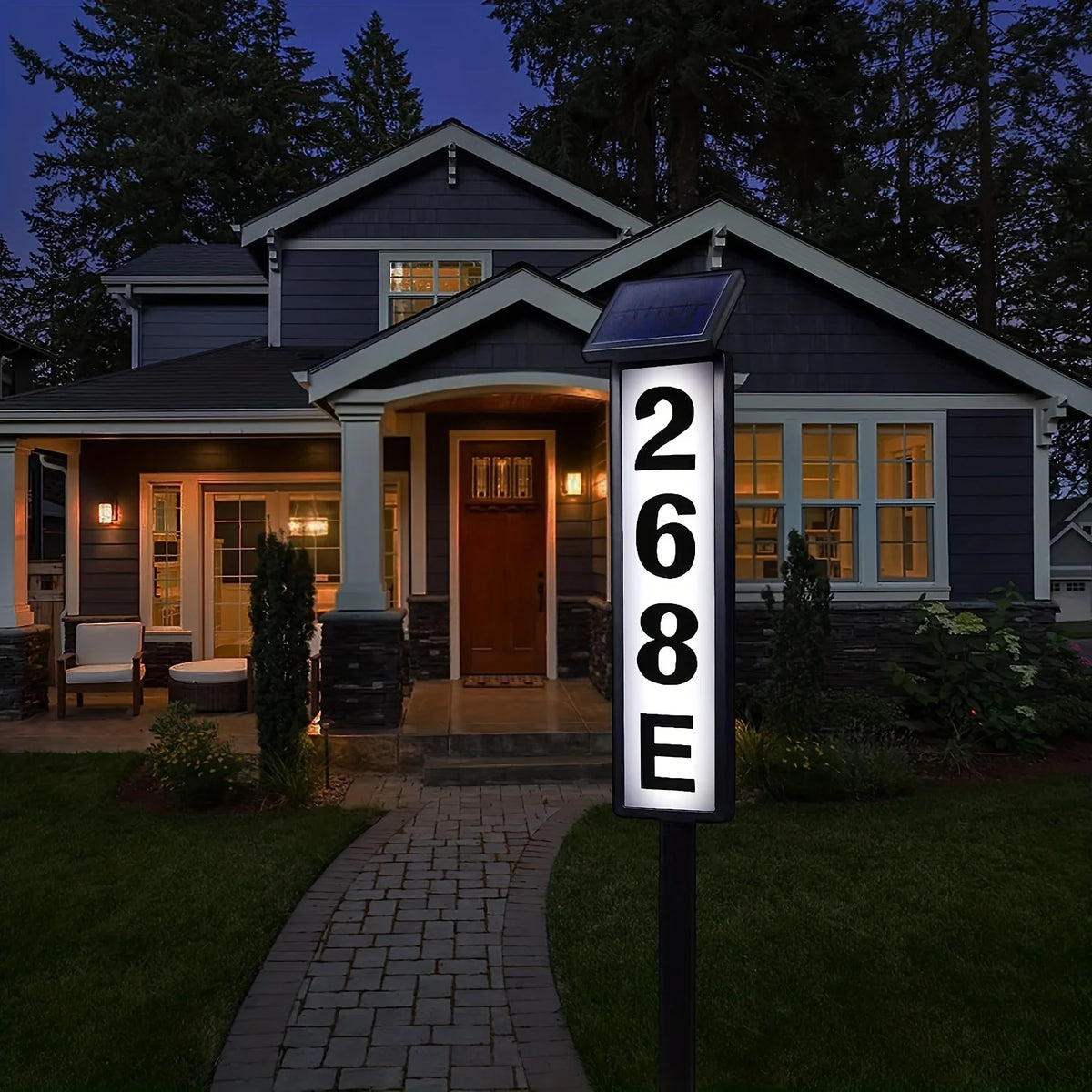 Solar Powered Outdoor Door Sign Lawn Lights Automatic Night Illumination
