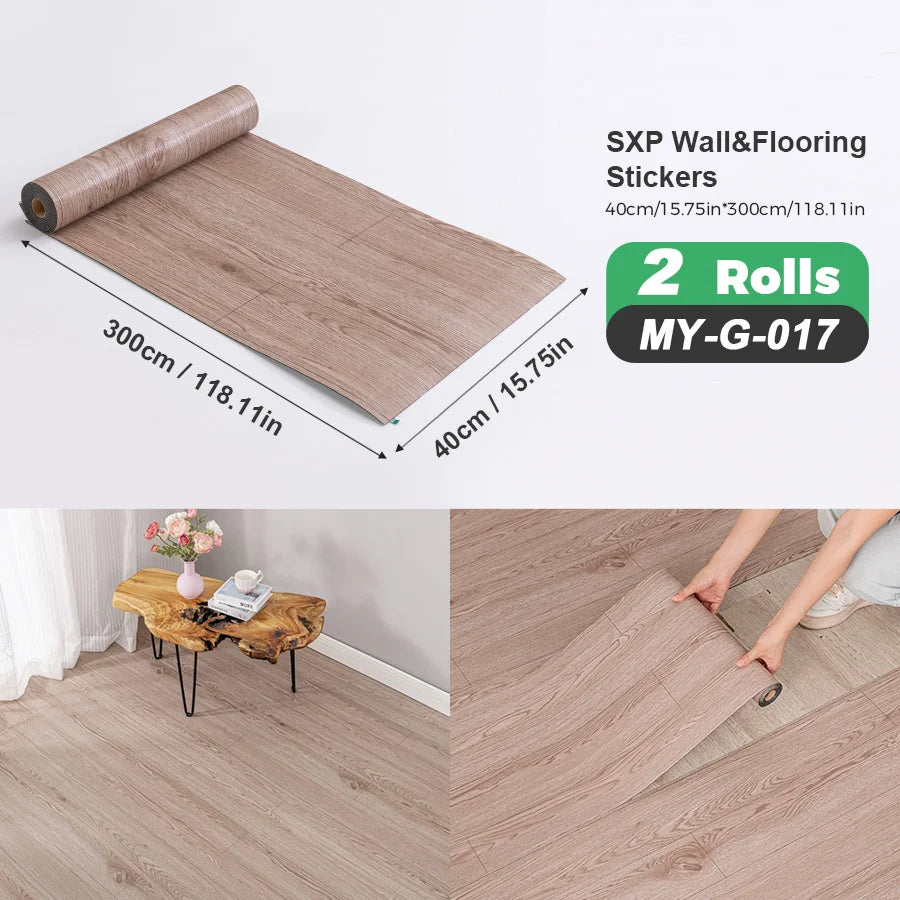 Self-Adhesive Wall and Floor Sticker Wood Grain Marble Design Wallpaper