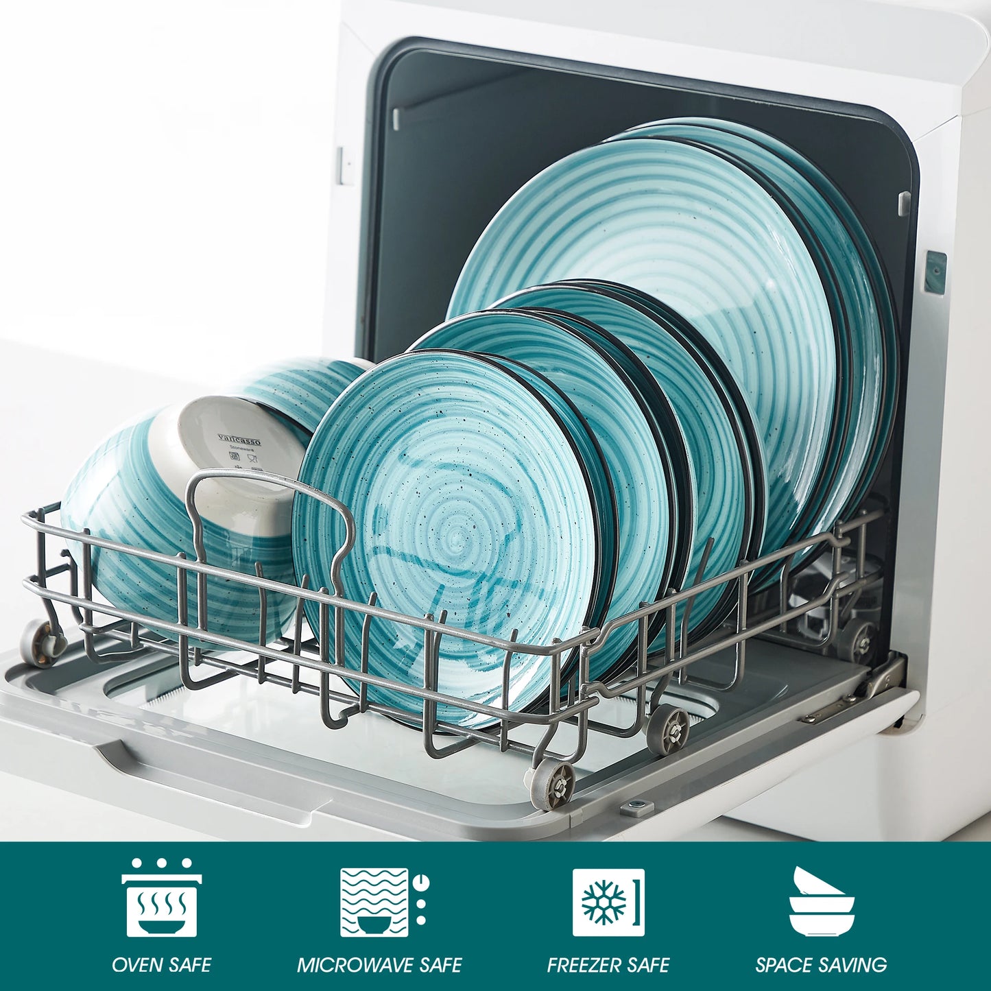 MALACASA Hand Painted Spiral Dinnerware Set 24 To 48 Piece
