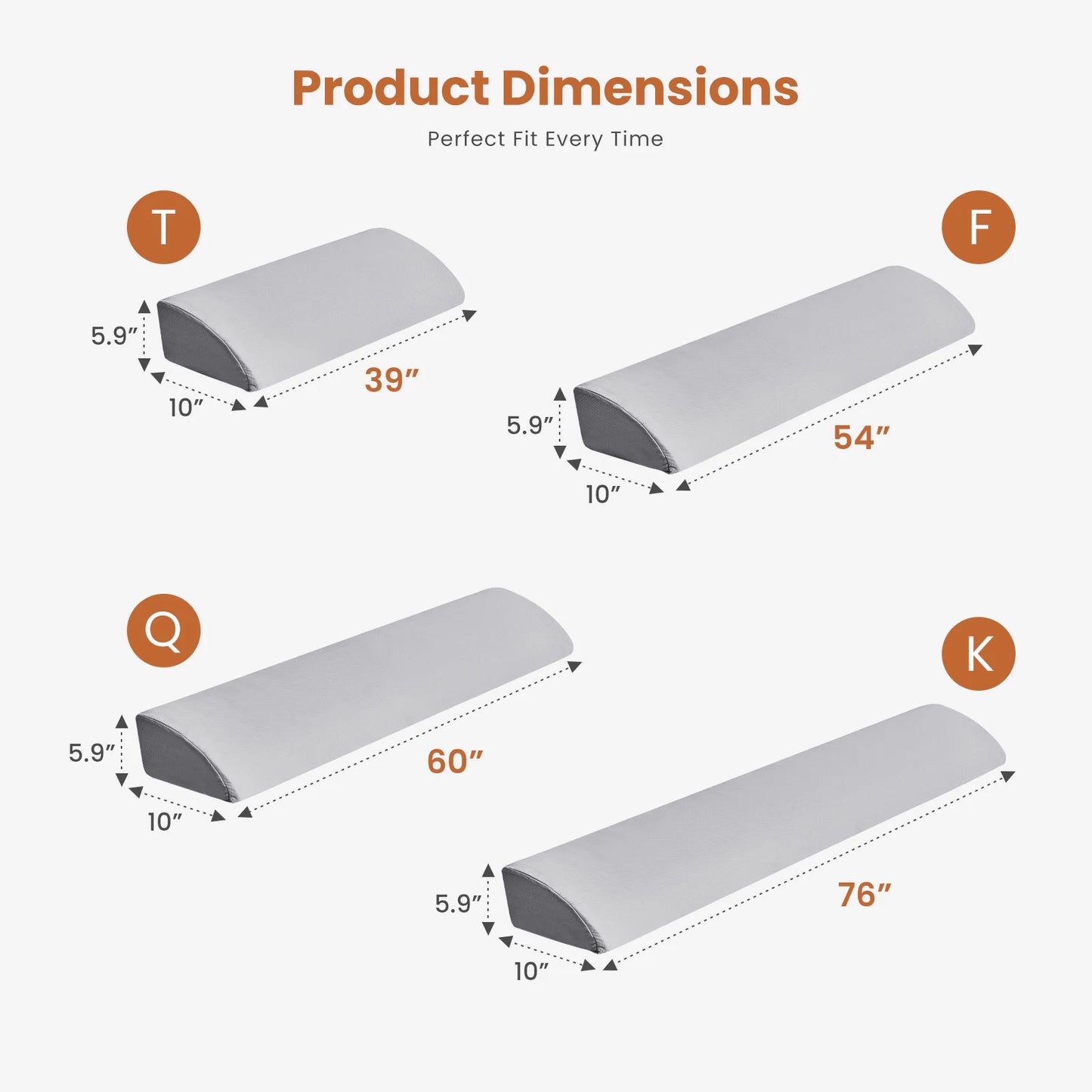 JHK Headboard Wedge Memory Foam Pillow With Ventilated Cooling