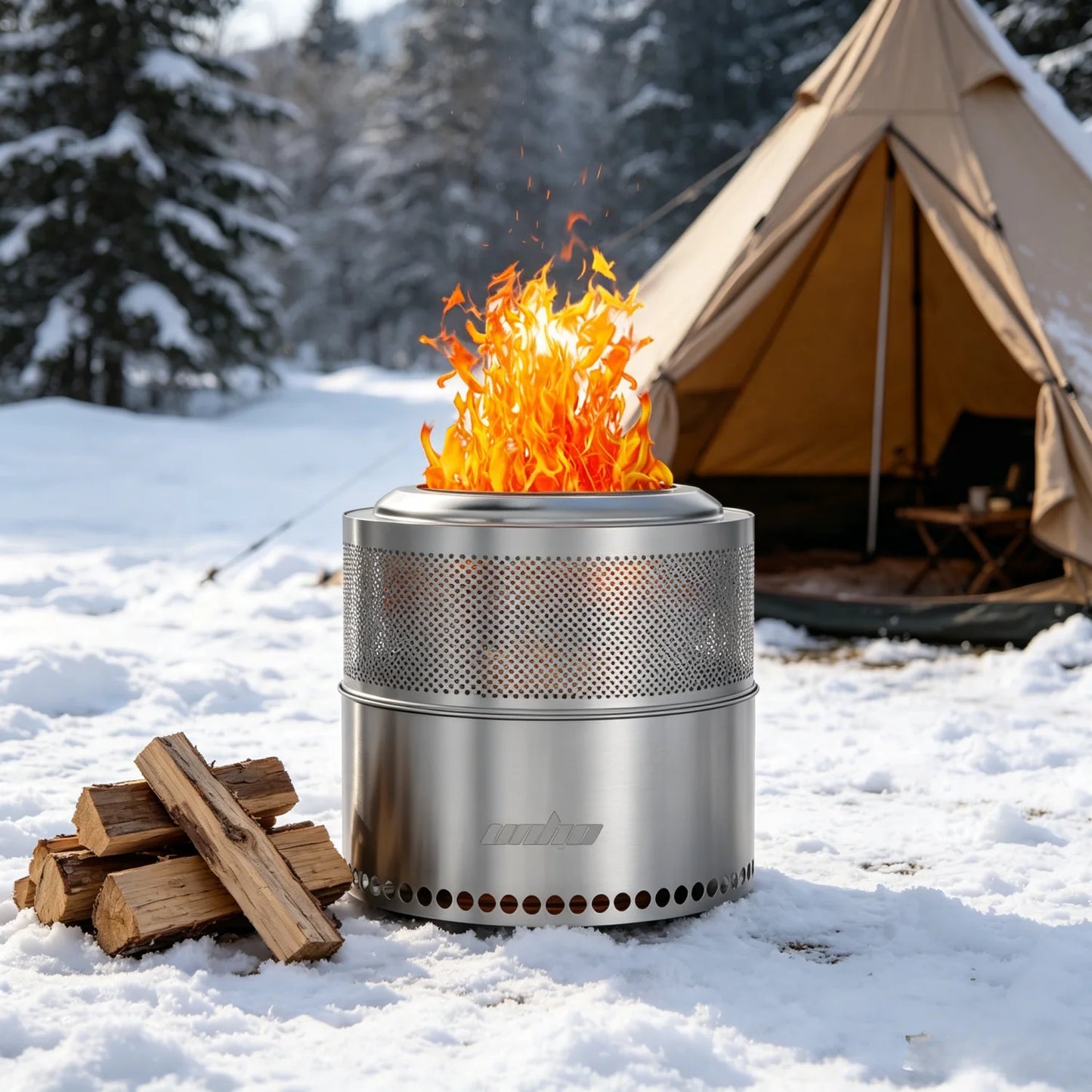 Smokeless Fire Pit Portable Stainless Steel Outdoor Fireplace