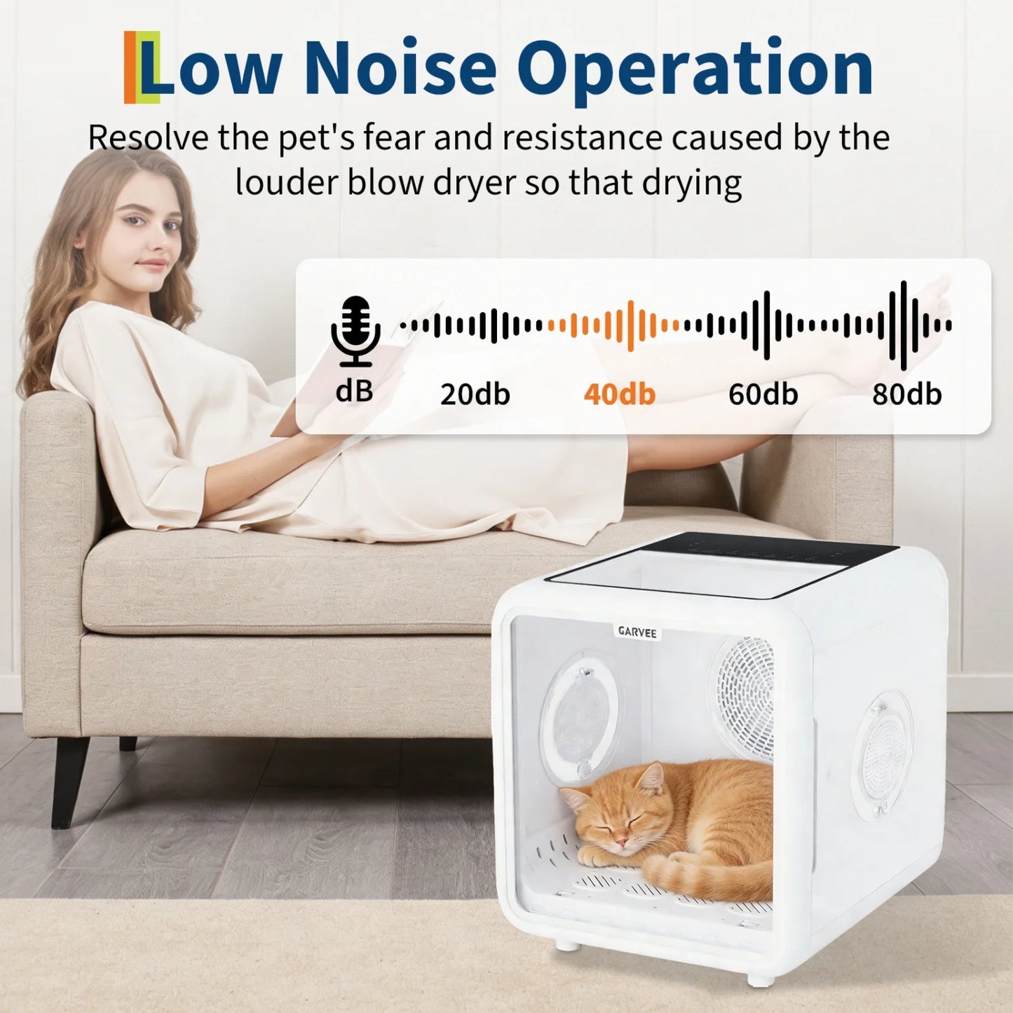 HiMISS 360 Degree Automatic Pet Dryer Box With Five Outlets