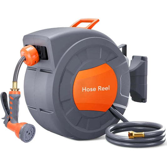 TWISTER.CK Retractable Garden Hose Reel With 9-Function Sprayer