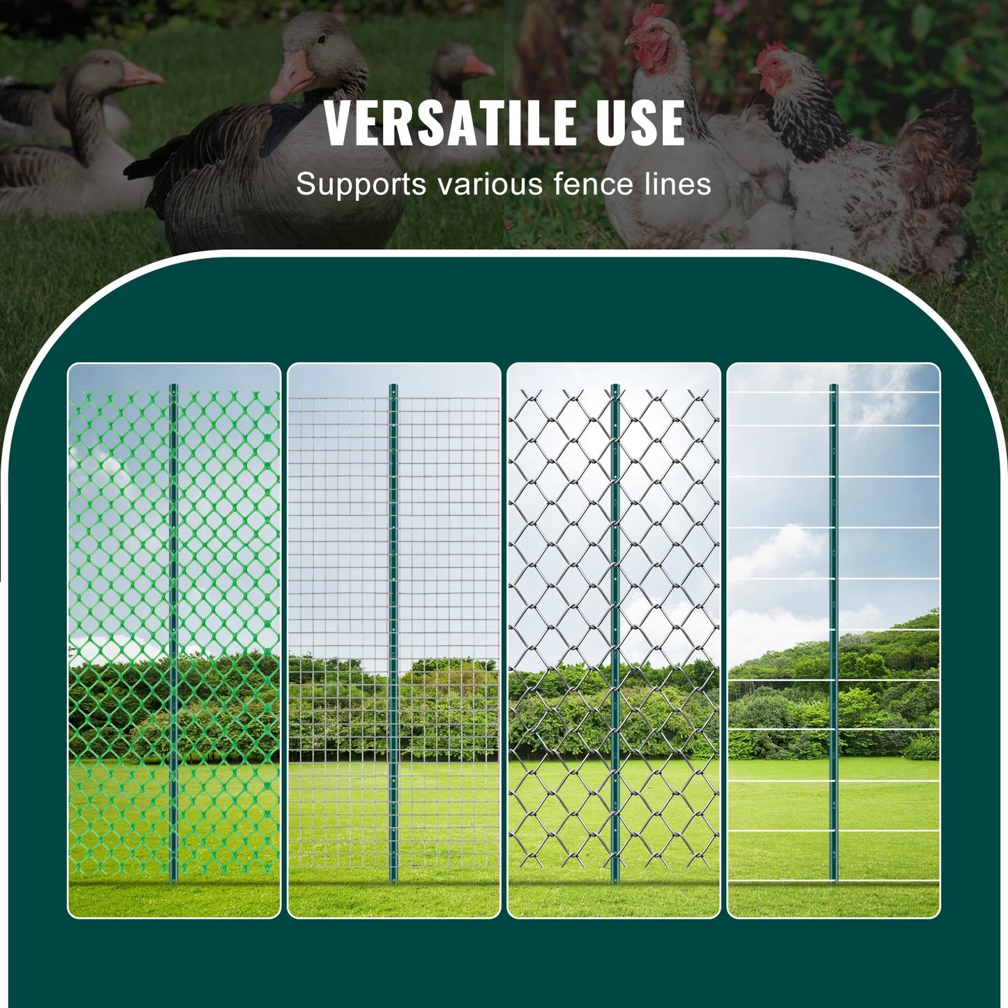 SucceBuy Fence Post TPost Heavy Duty Steel Stakes For Garden