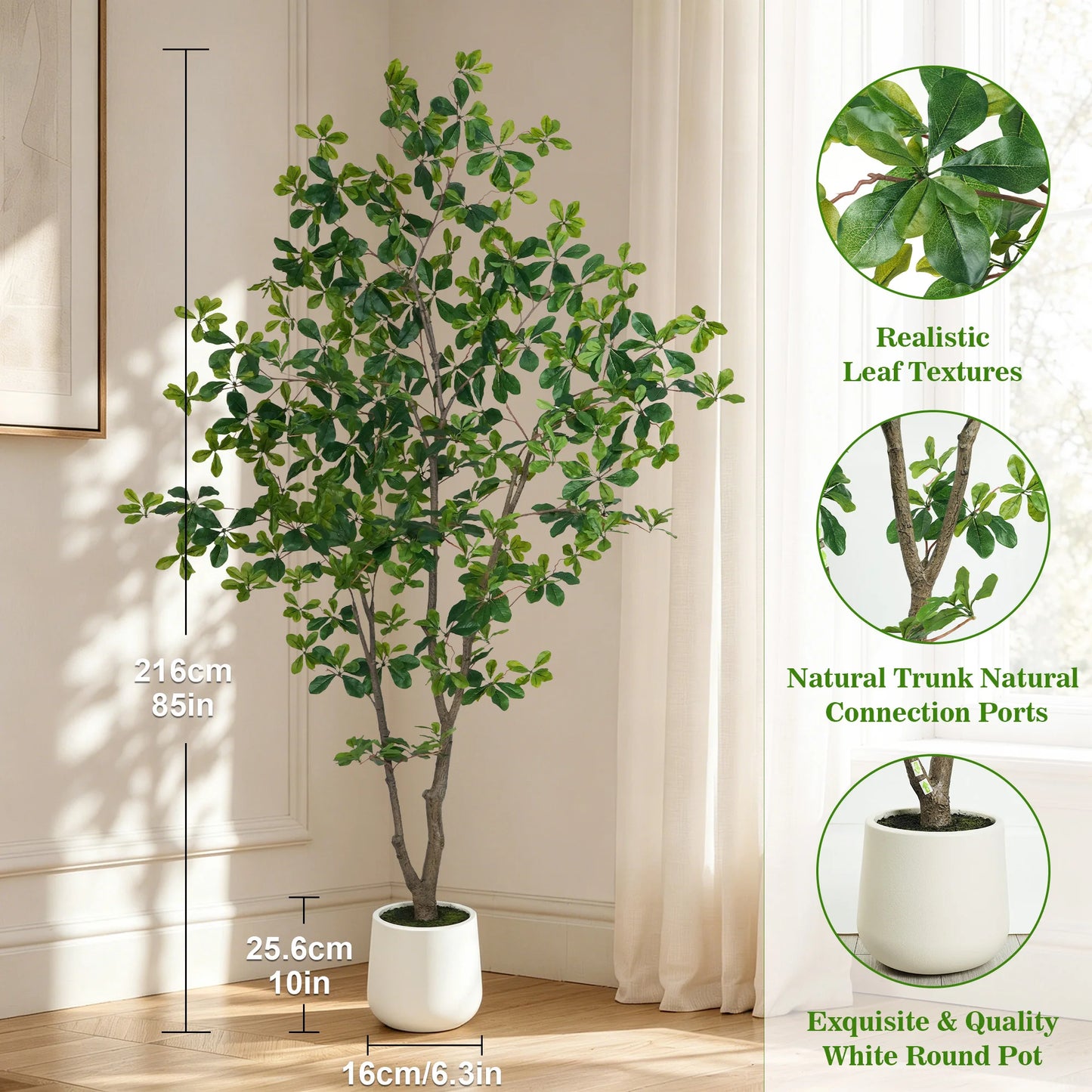 Olitree 5 To 7 Ft Faux Black Olive Tree In White Pot