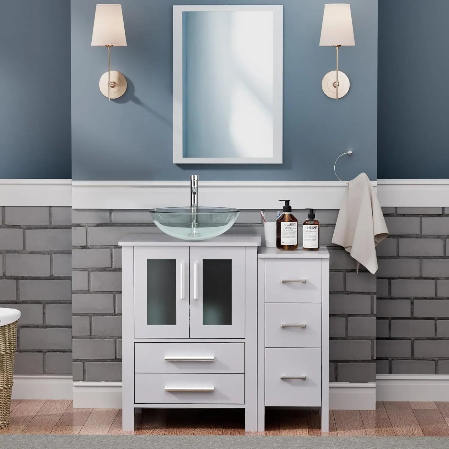 XIAOLANG Modern Bathroom Vanity Cabinet With Vessel Sink