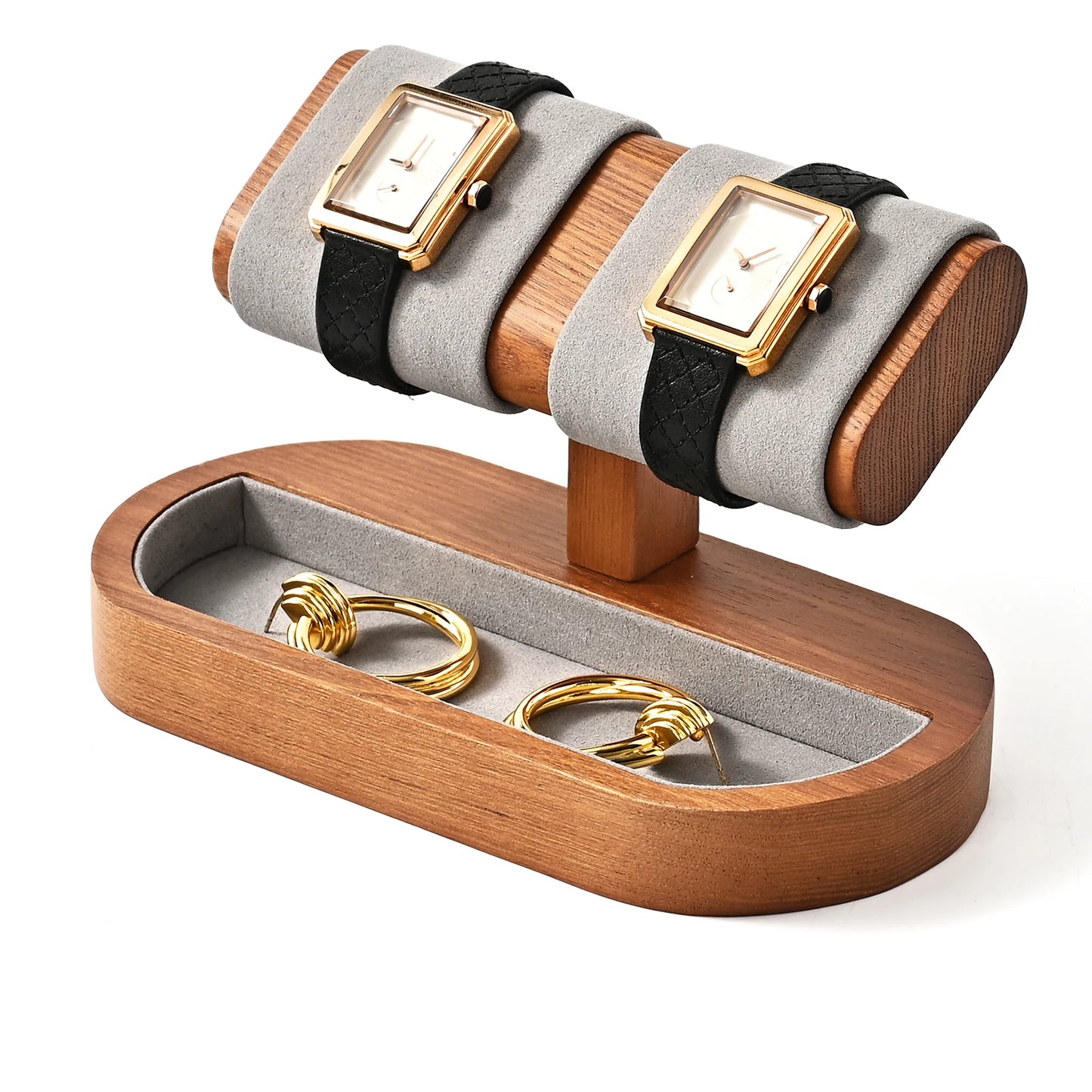 Oirlv Wooden Watch Display Stand And Jewelry Organizer Rack