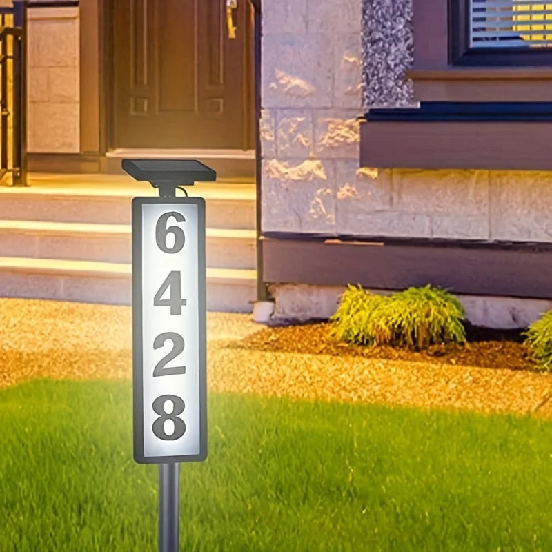 Solar Powered Outdoor Door Sign Lawn Lights Automatic Night Illumination