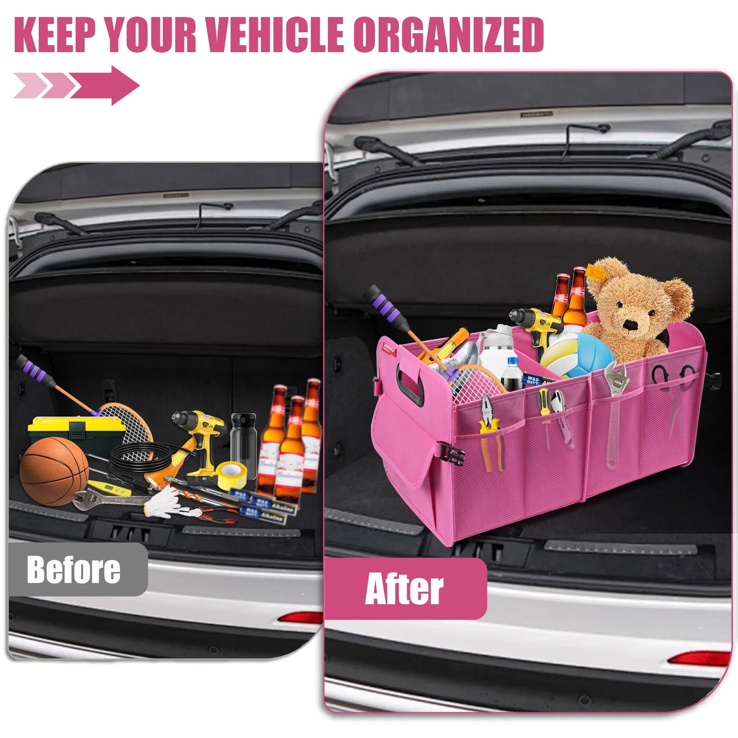 Collapsible Car Trunk Organizer Box For SUV And RV Waterproof
