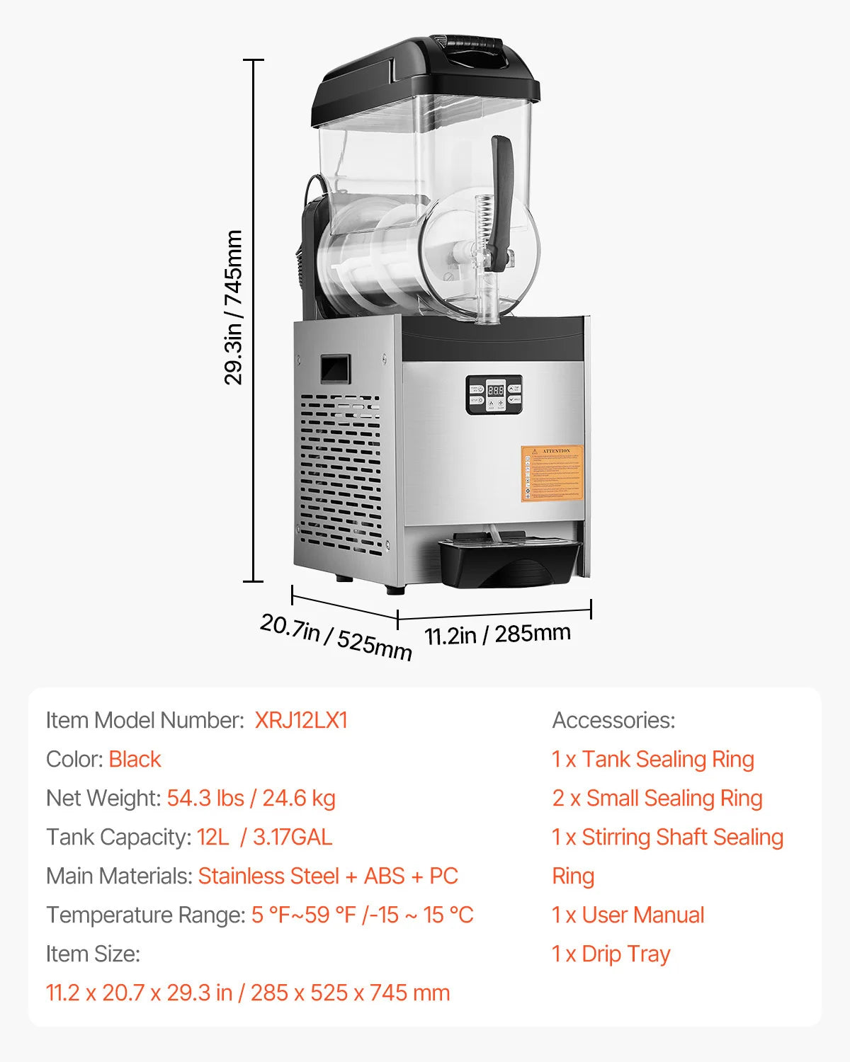 VEVOR Commercial Slushy Machine Dual Tank For Margaritas And Smoothies