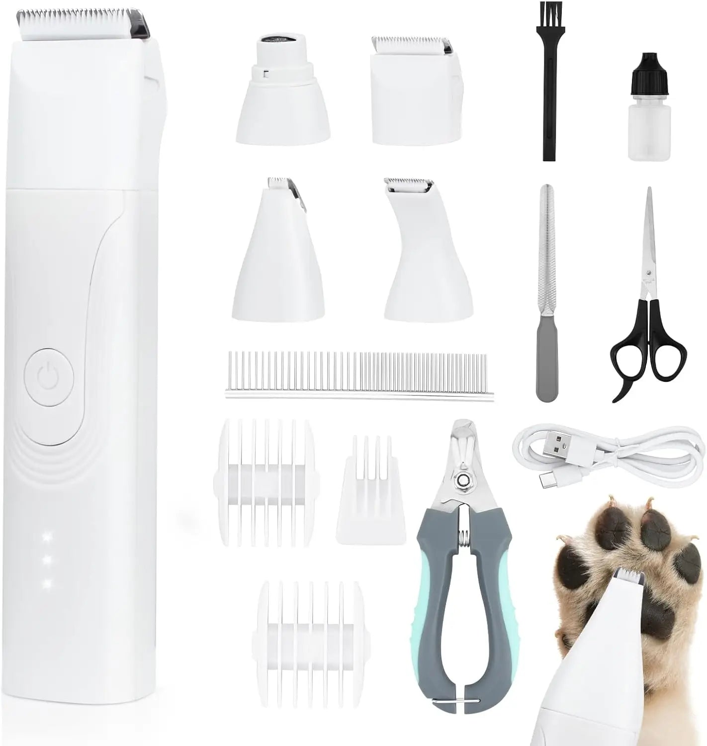 Dog Trimmer for Paws Quiet Nail Grinder Grooming Kit