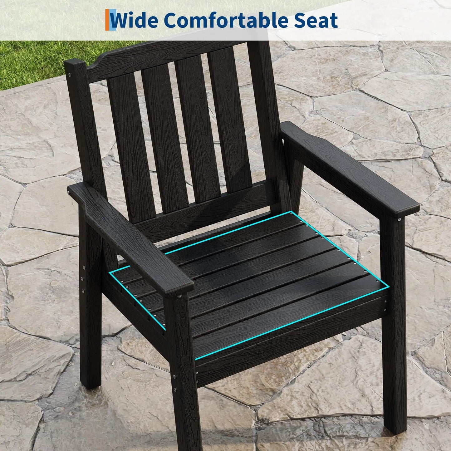 Studyset Outdoor Patio Dining Chairs Set Heavy Duty HDPE Waterproof