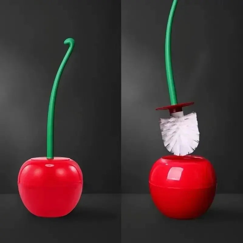 Creative Cherry Shape Toilet Brush Holder Set For Bathroom