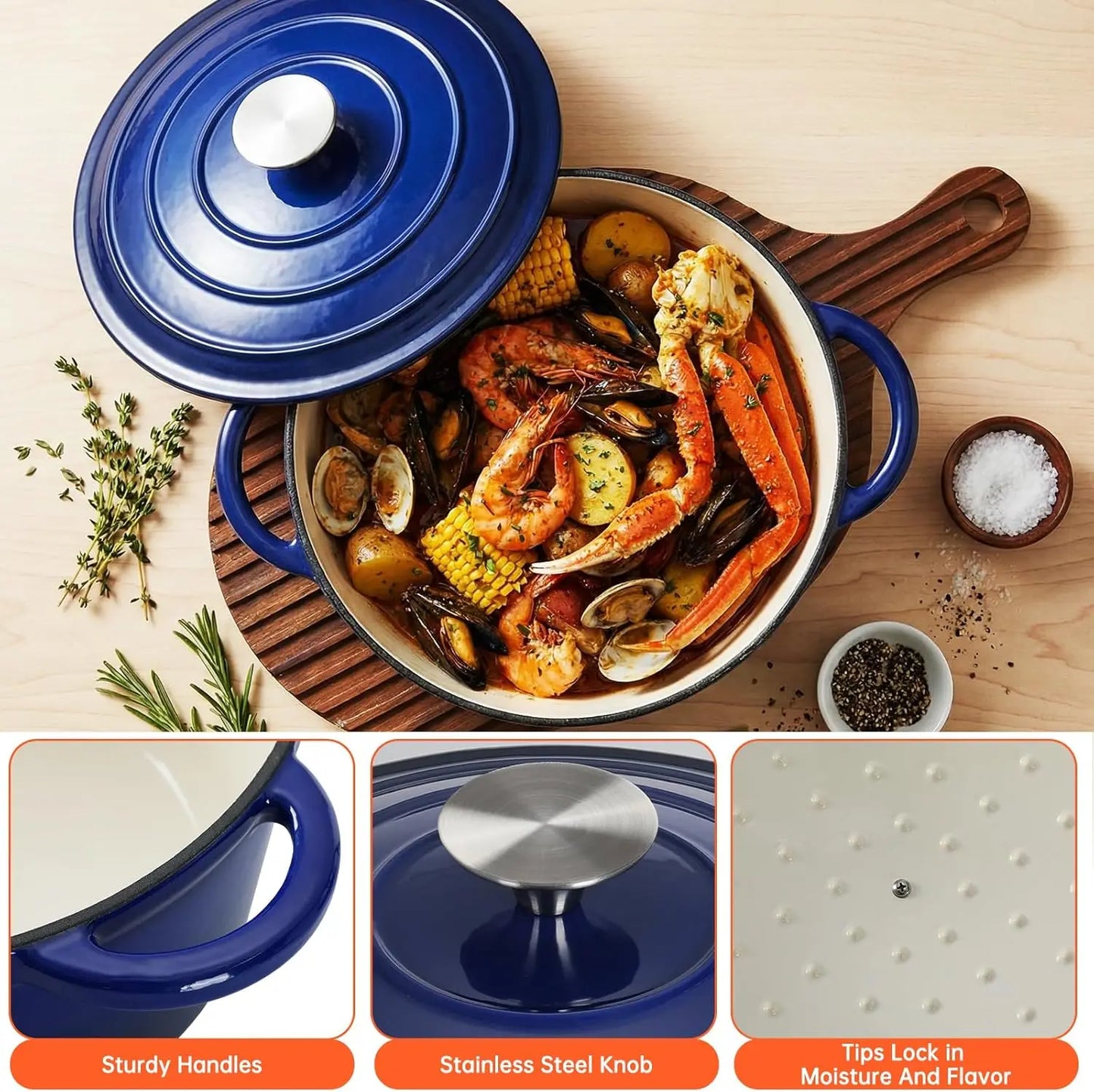 Nonstick Enameled Cast Iron Cookware Set For Induction Cooking