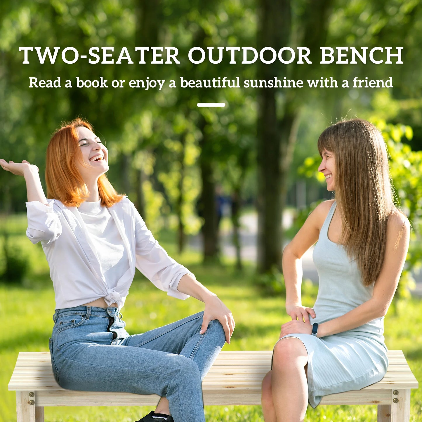 Outsunny Wooden Outdoor Garden Bench For Patio Seating