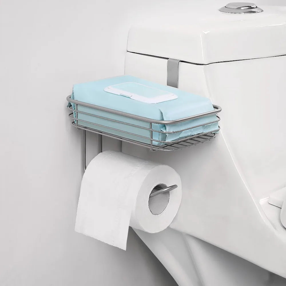 Over The Tank Toilet Paper Holder With Shelf For Bathroom