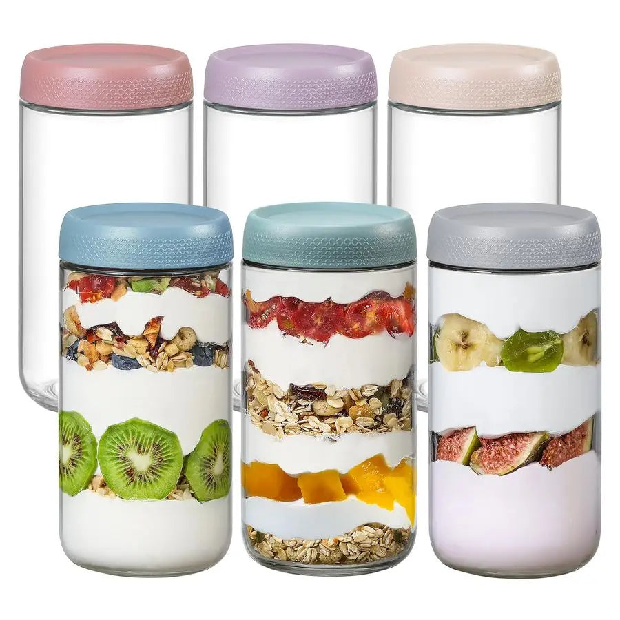 Glass Storage Jars With Airtight Lids 6 Pack Containers