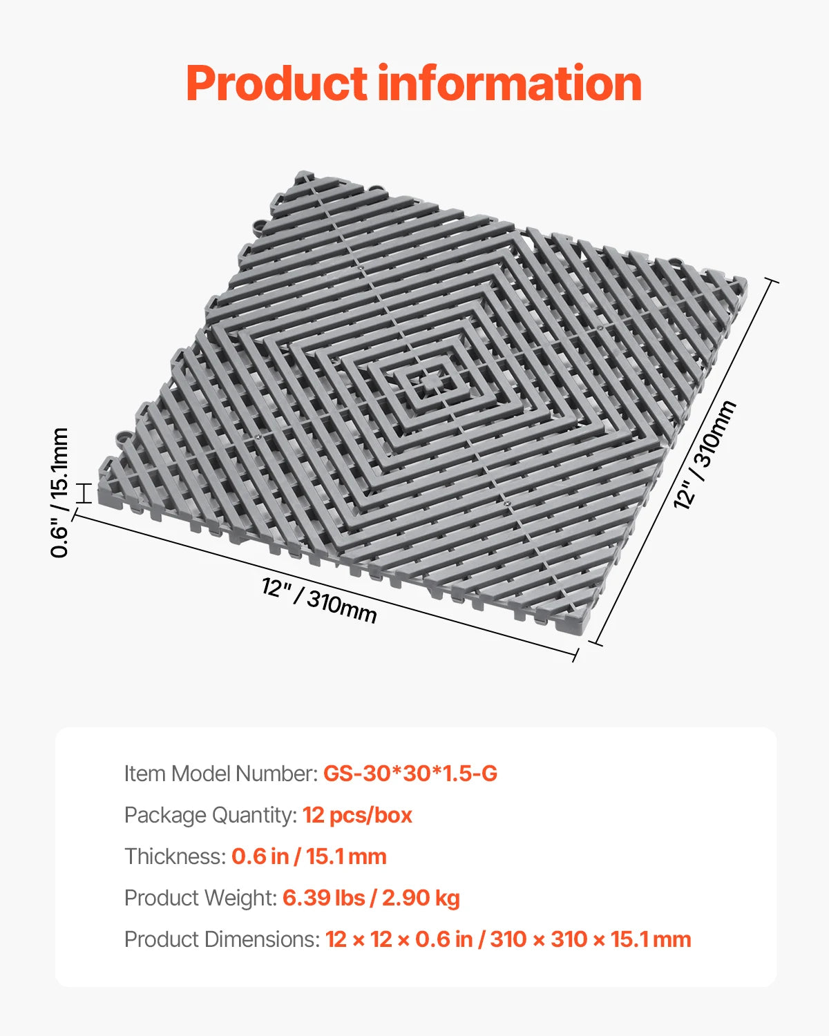 Interlocking Drainage Mat For Floor And Shower Non-Slip PVC