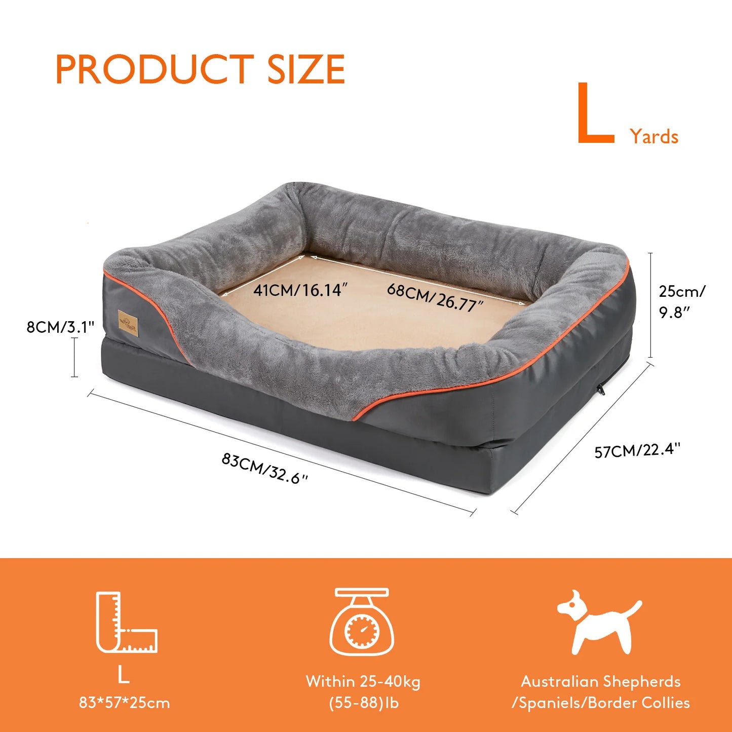 BINGOPAW Dog Bed With Anti Allergy Removable Washable Cover