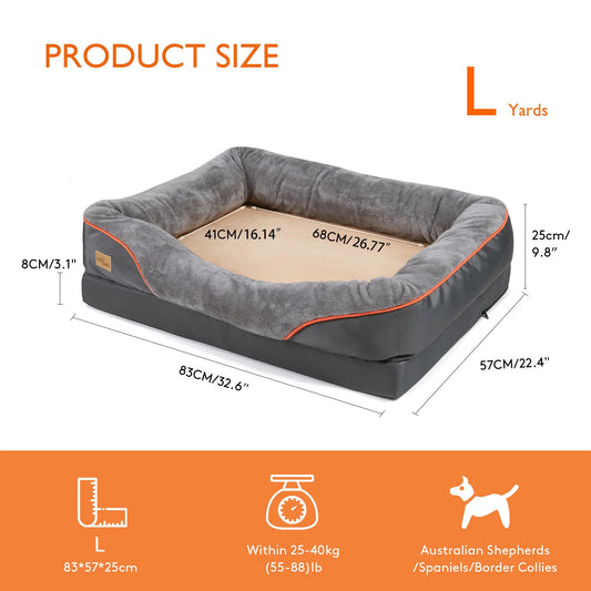 BINGOPAW Dog Bed With Anti Allergy Removable Washable Cover