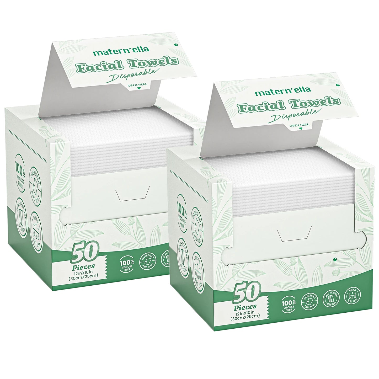 Ultra Soft Disposable Facial Towels Plant Based 50 Count