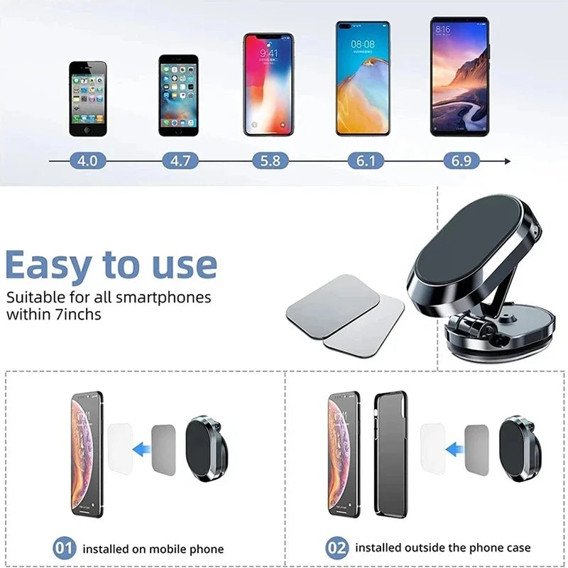 XMSJ 1080 Rotatable Magnetic Car Phone Holder