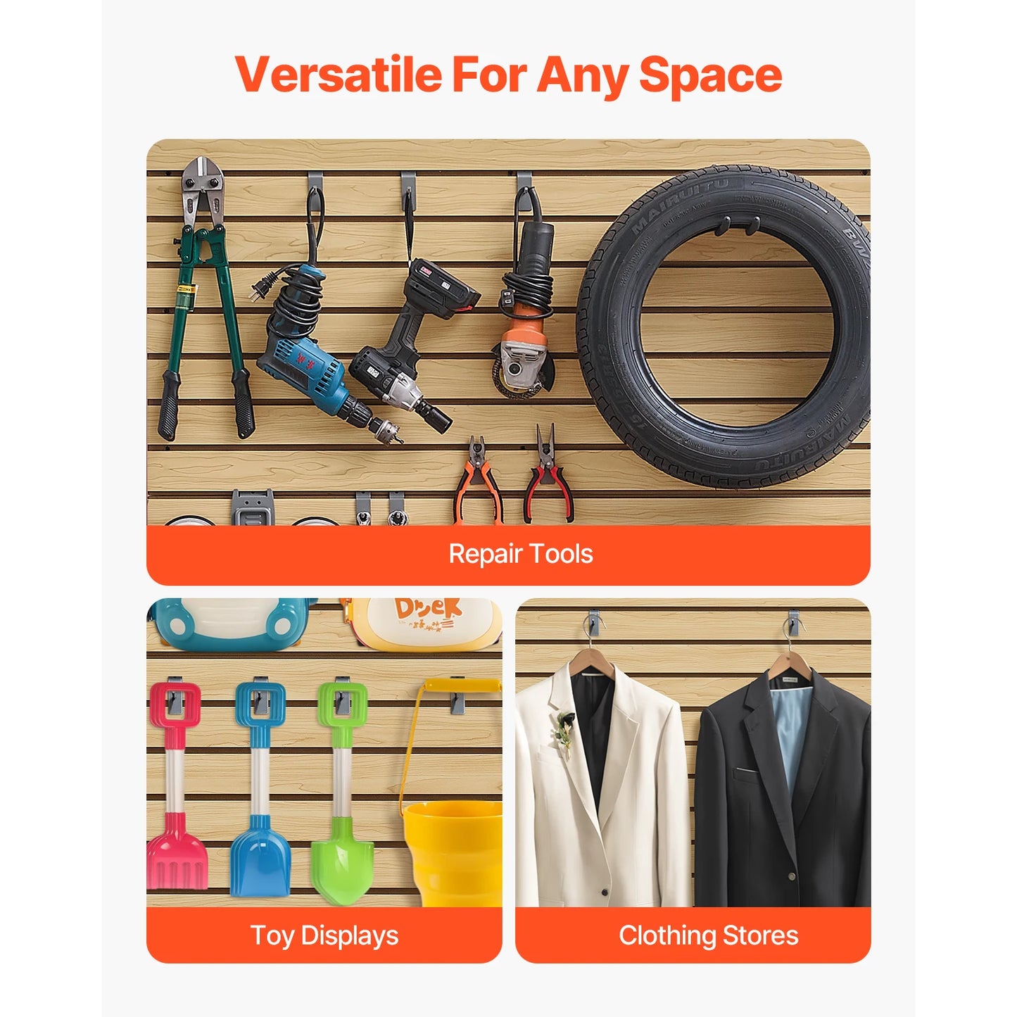 Easy Install Adjustable MDF Garage Slat Wall Paneling System
